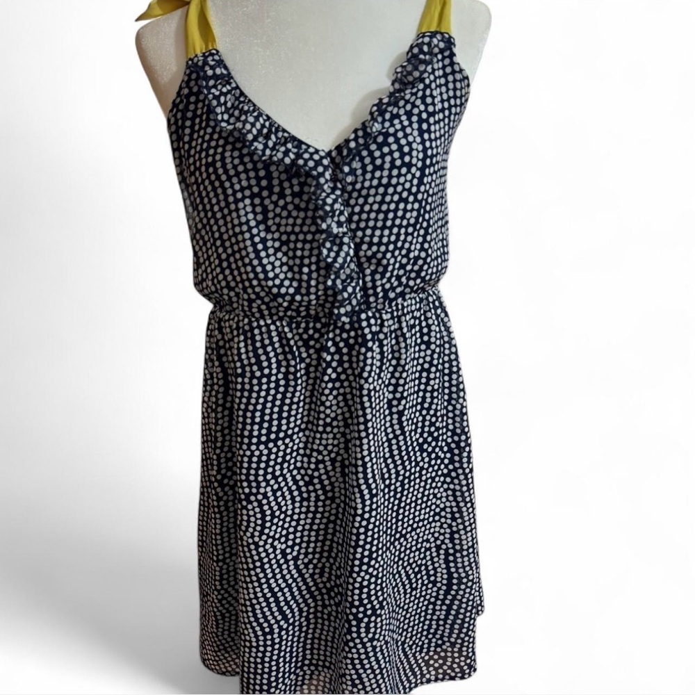Vintage Emmalee Polka Dot Sleeveless Dress with Yellow Straps